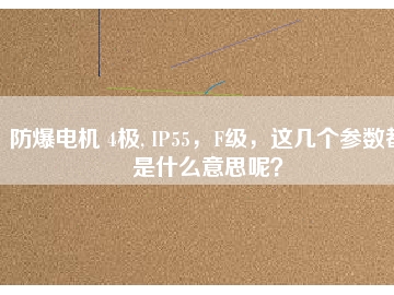 防爆電機 4極, IP55，F級，這幾個參數都是什么意思呢？