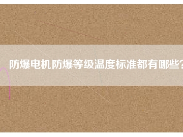 防爆電機(jī)防爆等級(jí)溫度標(biāo)準(zhǔn)都有哪些？