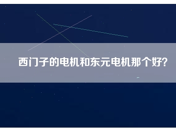 西門子的電機(jī)和東元電機(jī)那個好？