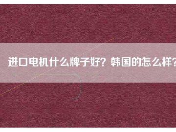 進(jìn)口電機(jī)什么牌子好？韓國的怎么樣？