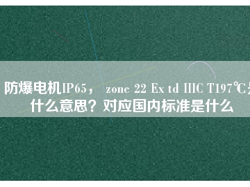 防爆電機(jī)IP65， zone 22 Ex td IIIC T197℃是什么意思？對應(yīng)國內(nèi)標(biāo)準(zhǔn)是什么