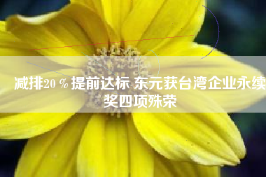 減排20％提前達(dá)標(biāo) 東元獲臺灣企業(yè)永續(xù)獎四項殊榮