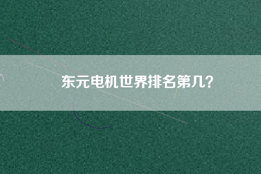 東元電機世界排名第幾？
