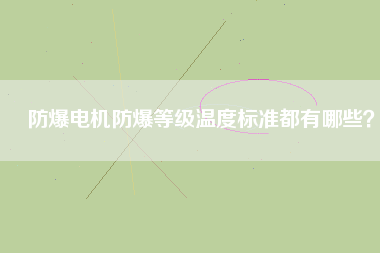 防爆電機防爆等級溫度標準都有哪些？
