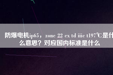 防爆電機(jī)ip65，zone 22 ex td iiic t197℃是什么意思？對(duì)應(yīng)國內(nèi)標(biāo)準(zhǔn)是什么