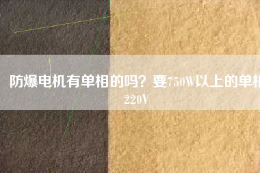 防爆電機(jī)有單相的嗎？要750W以上的單相220V